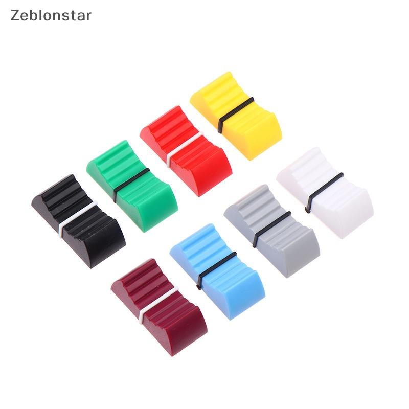 [Star] 10 ชิ้นพลาสติกผสมปุ่มกด Fader Knob Touch Sensitive Slider Ribbed Mixer ตารางลูกบิด (s)