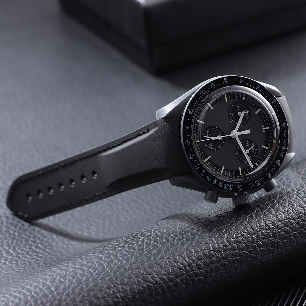 20 มม.22 มม.ปลายโค้งยางซิลิโคนนาฬิกาสําหรับ Omega Seamaster 300 Speedmaster สายนาฬิกายี่ห้อสร้อยข้อมือผู้ชายสายรัดข้อมือสีฟ้าสีดํา - รูปที่ 3