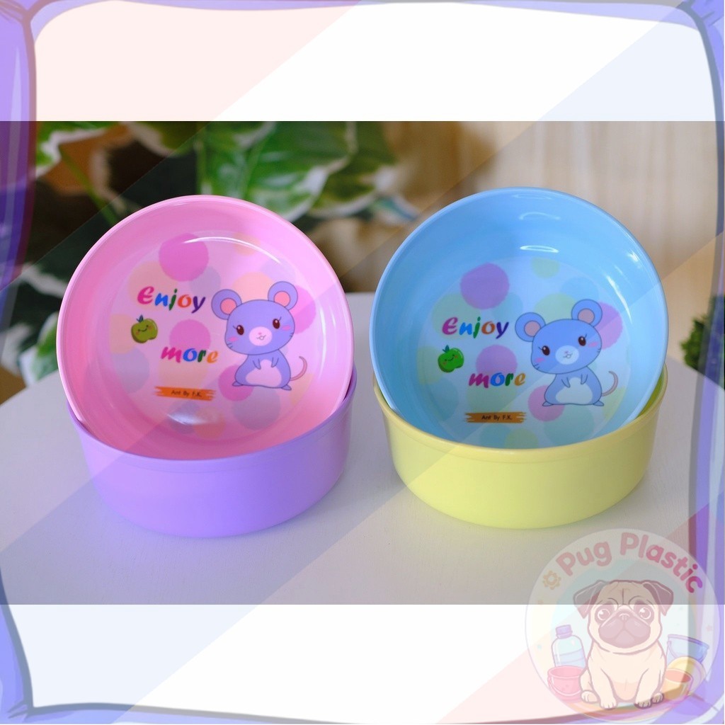 ส่งจากไทย ขัน ขันน้ำ ขันตักน้ำ ขันน้ำทรงกลม ลายการ์ตูน ขนาด 19.5 ซม. สีพาสเทล สวยมาก ราคาถูกที่สุด