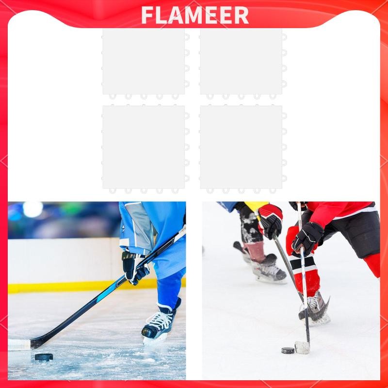 [Flameer] 4 ชิ้น Hockey Pad Ice Hockey Board Passing Stickhandling Ice Floor Mat PETG