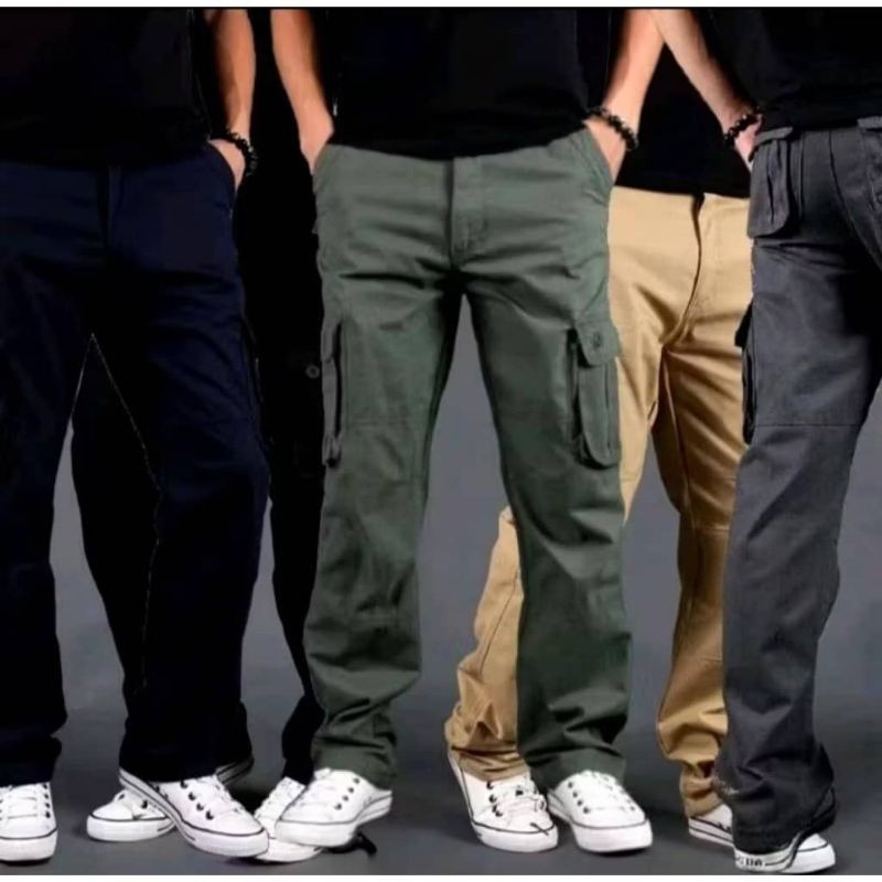 Hot Sale6 Pocket Pants LeLaki New Eggn Teluar Cargo Slack Lelaki Working Slack Cargo Pants Lelaki