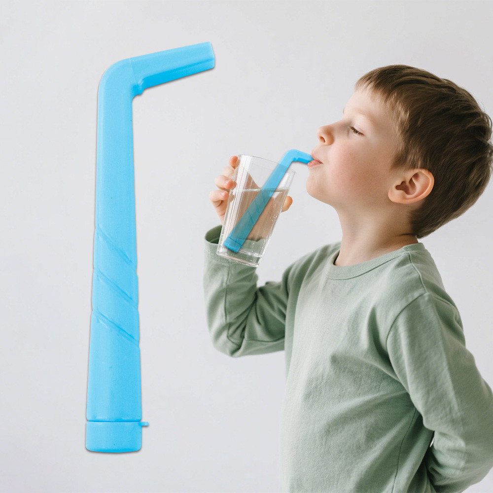 2 ชิ้นนํากลับมาใช้ใหม่ Hiccup Stopping L-รูปฟาง Anti-hiccup Helper ฟางถ้วยน้ําอุปกรณ์เสริม