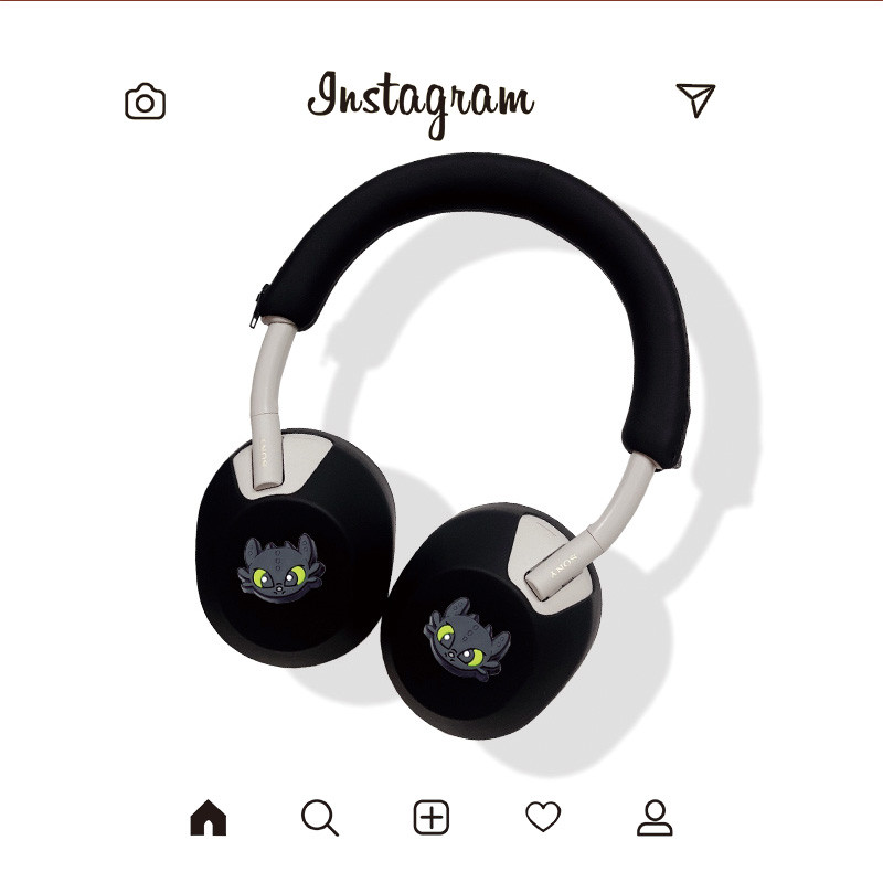 เหมาะสําหรับ Sony/Sony WH-1000XM5/6 ชุดหูฟังตัดเสียงรบกวนบลูทูธซิลิโคนป้องกันกรณีการ์ตูนปีศาจน้อย WH