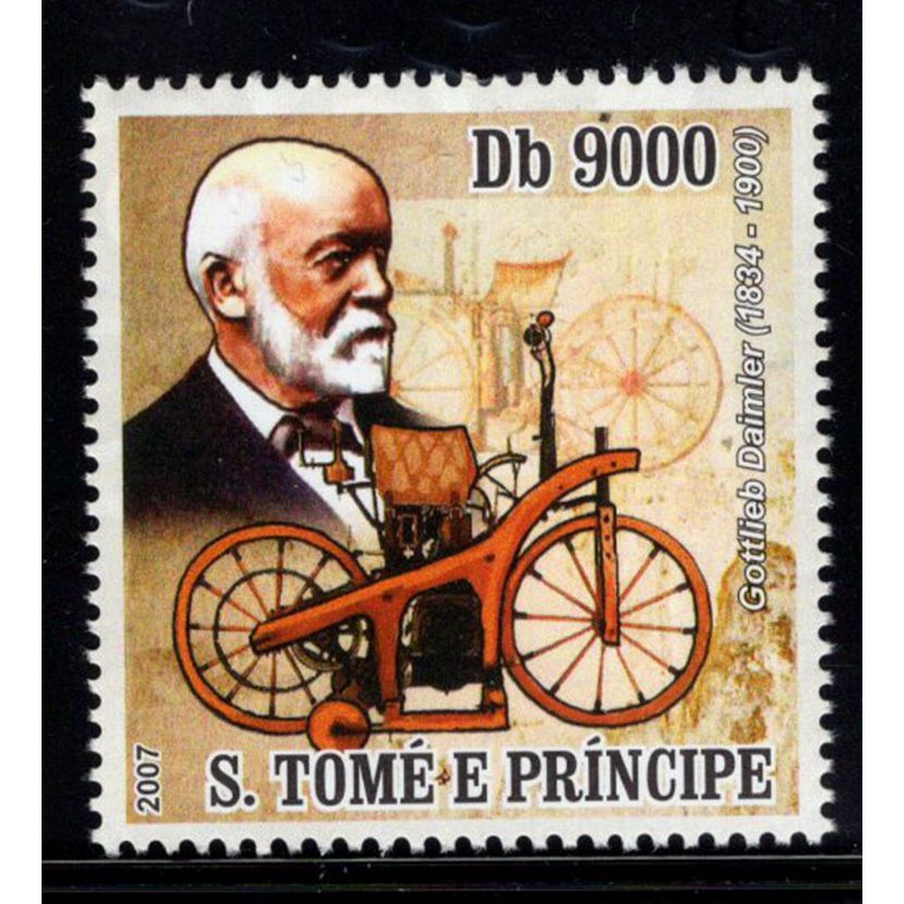 Santonmy German Inventor Gorebu Daimler แสตมป์จักรยาน 1 ใหม่