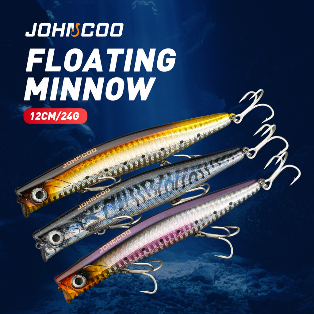 ล่อป๊อบเปอร์ Topwater ขนาด 12 ซม., 24 กรัม ก้านเบ็ดพร้อมเหยื่อลอย สำหรับตกปลาน้ำจืดและน้ำเค็ม