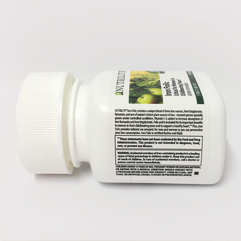 การผลิตอเมริกันแท้ Anli Iron Folic Acid Tablets Nutrilite Folic Acid Ferrous เม็ดหญิงตั้งครรภ์เหล็ก