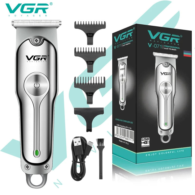 VGR 071 ผม Trimmer Professional Hair Clipper ชาร์จตัดผม T-Blade ไร้สายแบบพกพา Trimmer สําหรับชาย