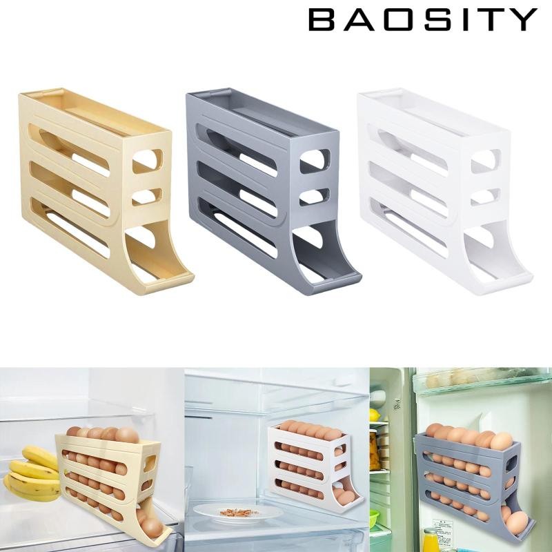 [Baosity] Egg Holder Egg Organizer Auto Rolling 30 Eggs Egg Dispenser Egg Storage