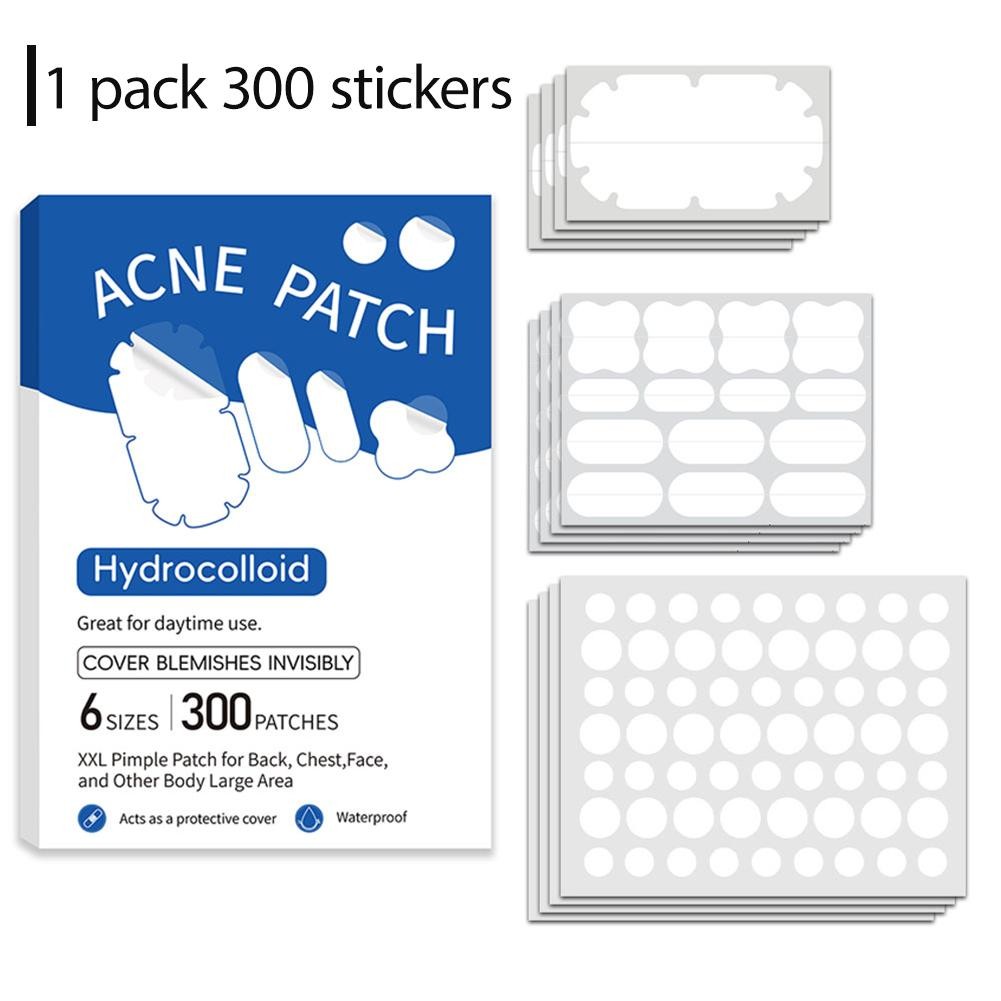 10/300PCS แผ่นแปะสิวรูปขนาดใหญ่ที่มองไม่เห็นโปร่งใสสิว Patch PE Pimple Patch สติกเกอร์ความงาม