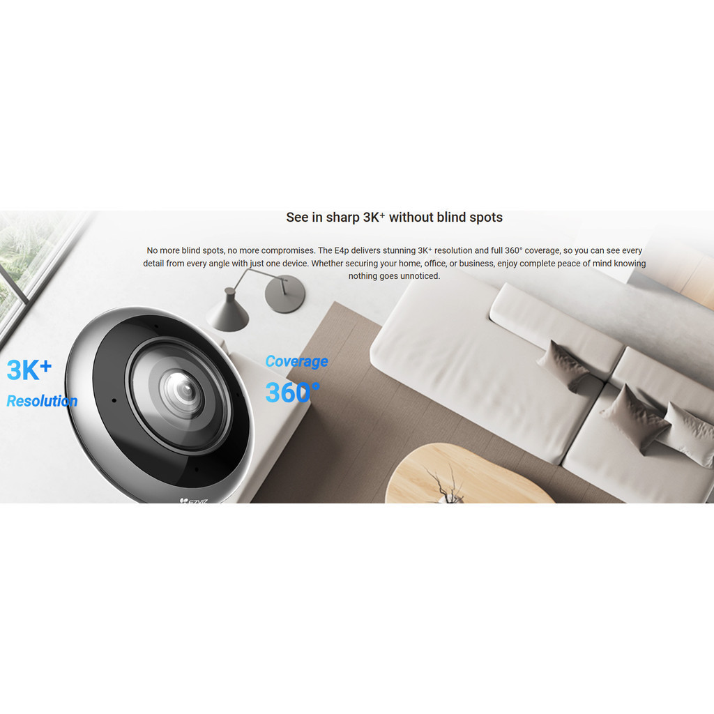 EZVIZ E4P 6MP Smart Wi-Fi Panoramic Fisheye Camera พร้อมดีไซน์ทันสมัย คมชัดไร้จุดบอด 360° - รูปที่ 3
