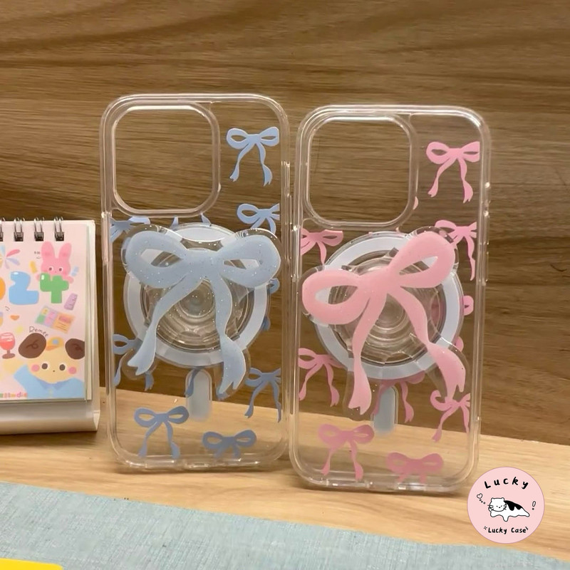 เคสไอโฟน 11 แฟชั่นโบว์โบว์ใสนุ่ม สำหรับ IPhone 7Plus 11 14 13 16 15 12 Pro Max 16 8 7 14 15 Plus XR X XS Max SE 3 2020