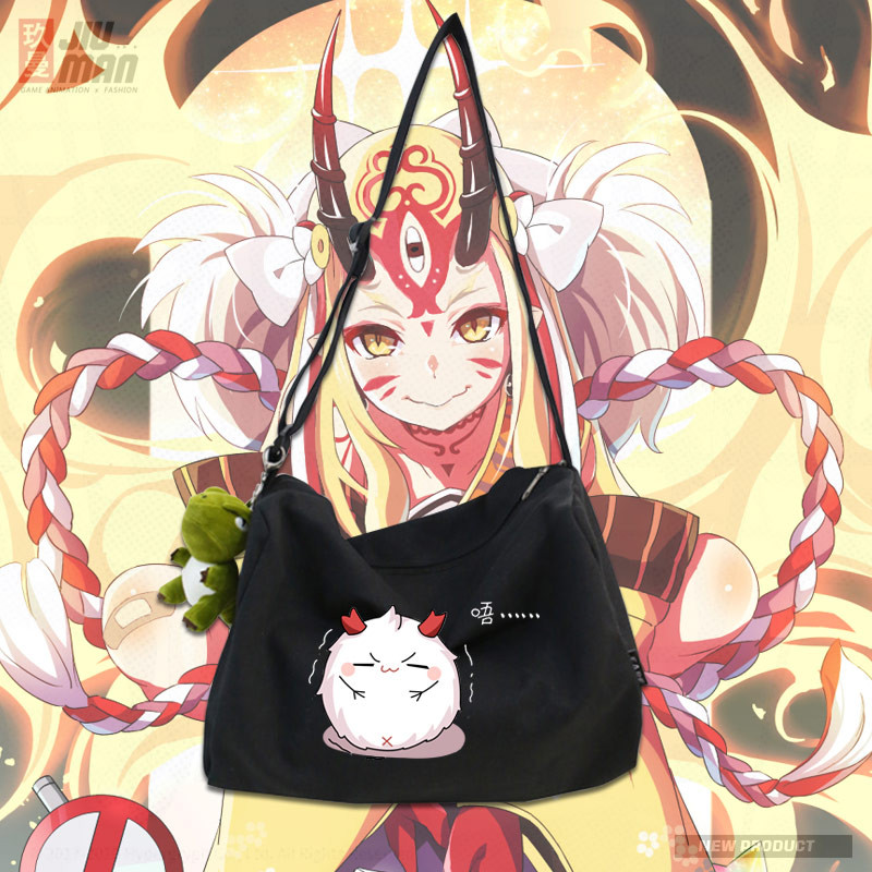 Onmyoji Ibaraki Boy Ibaraki Ball Wine Swallow Boy กระเป๋าสะพายผู้ชายผู้หญิงคู่ผ้าใบกระเป๋าแฟชั่นกระเ