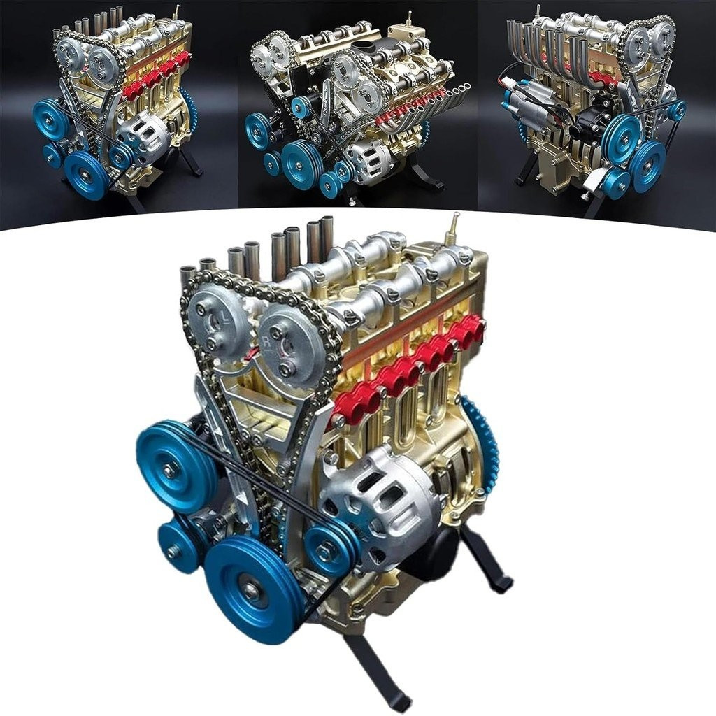 8-Cylinder Full Metal Car Engine Model, 4 Cylinder Car Engine Kit Adult Model, Car Engine Model Kit,