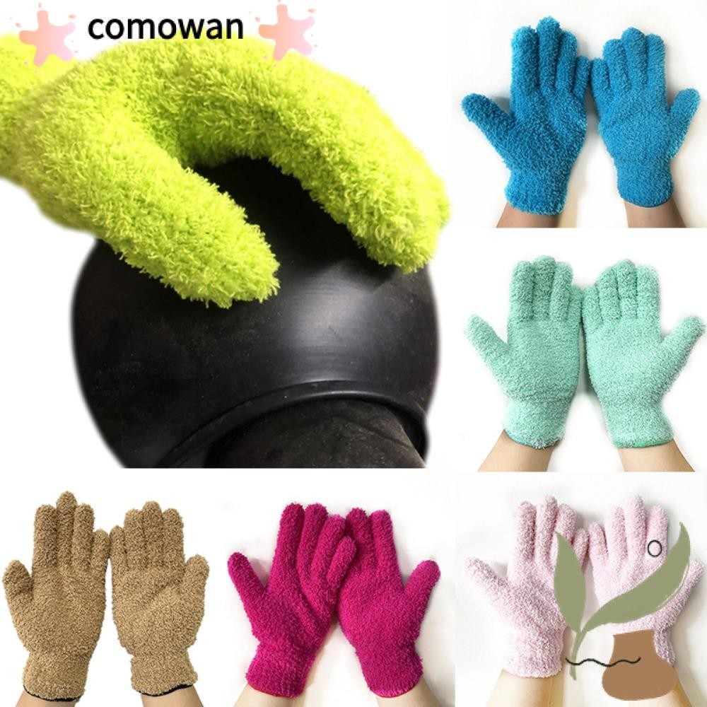 KOWAN 1 คู่ทําความสะอาดถุงมือดูดซับไมโครไฟเบอร์ Five-fingers Removal Cleaner