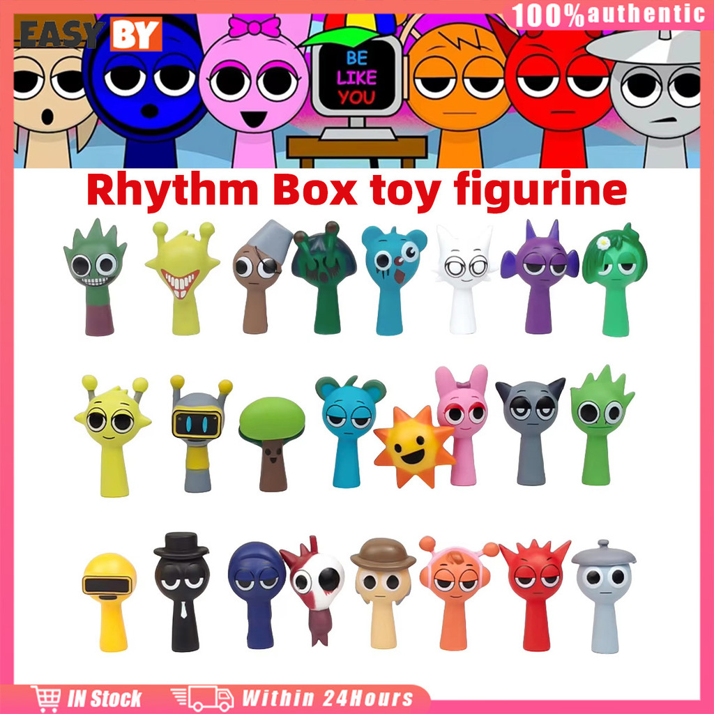 จัดส่งรวดเร็ว 12ชิ้น/24ชิ้น ตุ๊กตาโมเดลSprunki Boxed Figureตกแต่งรถ ตกแต่งสำนักงาน วัสดุPVC ตุ๊กตาน่ารัก ของเล่นของขวั
