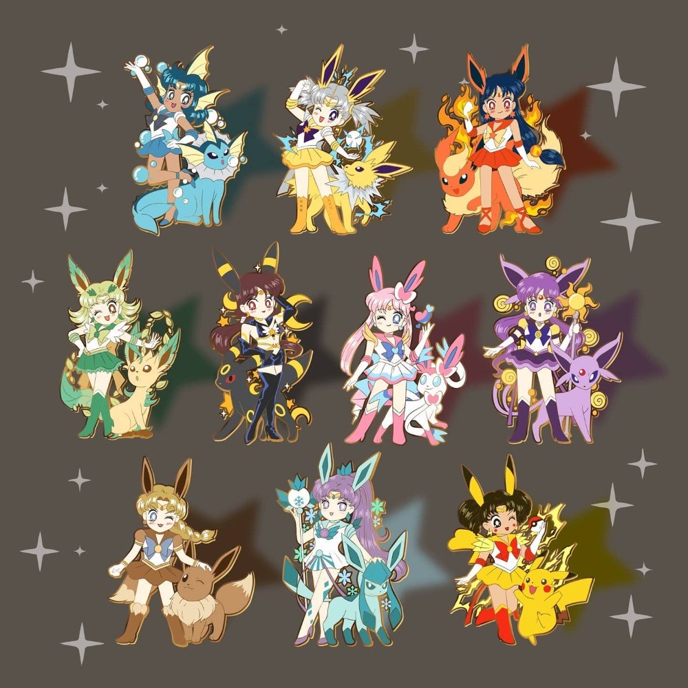 DIY Pokemon เซเลอร์มูน Tsukino Usagi Eeveelution Mizuno Ami Hino Rei พวงกุญแจอะคริลิคอะนิเมะอุปกรณ์ต