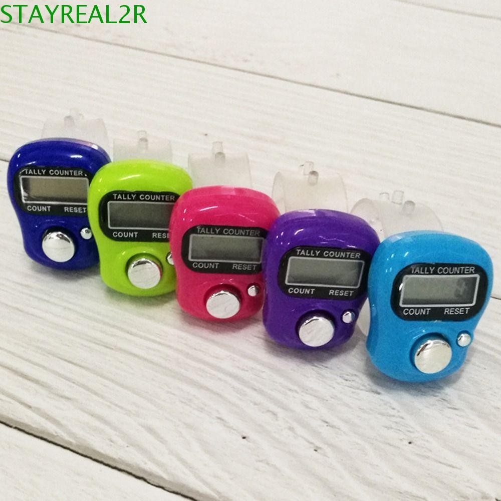 STAYREAL2R แหวนนิ้วมือ Tally Counter,มือถือ Mini ถักแถวเคาน์เตอร์, Clicker อิเล็กทรอนิกส์ดิจิตอลคู่ม