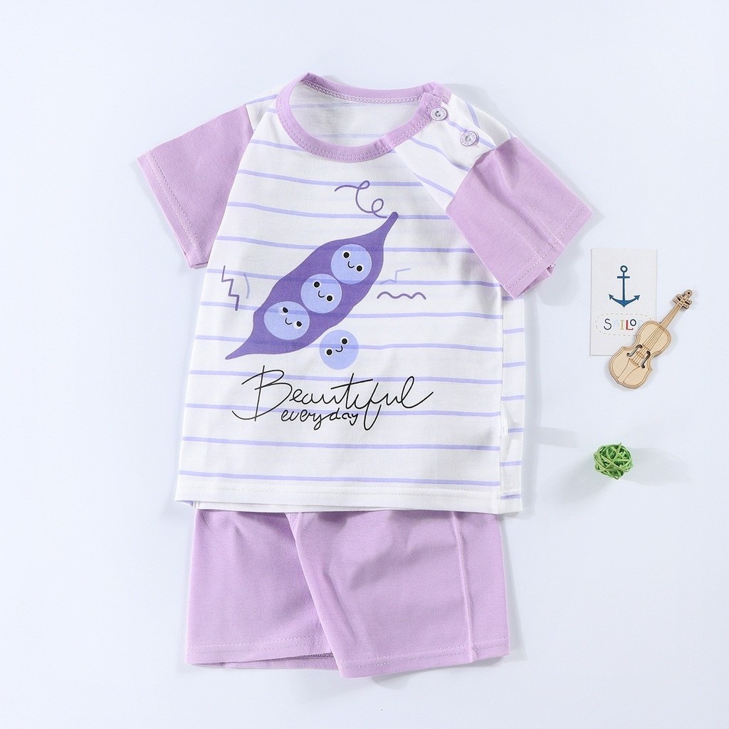 เสื้อผ้าเด็กเล็ก ชุดเซทเด็ก ลายสุดน่ารัก เสื้อแขนสั้น + กางเกงขาสั้น Children s clothing set Hippoba