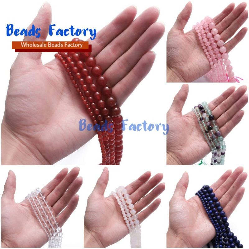 6MM ROUND NATURAL STONE BEADS