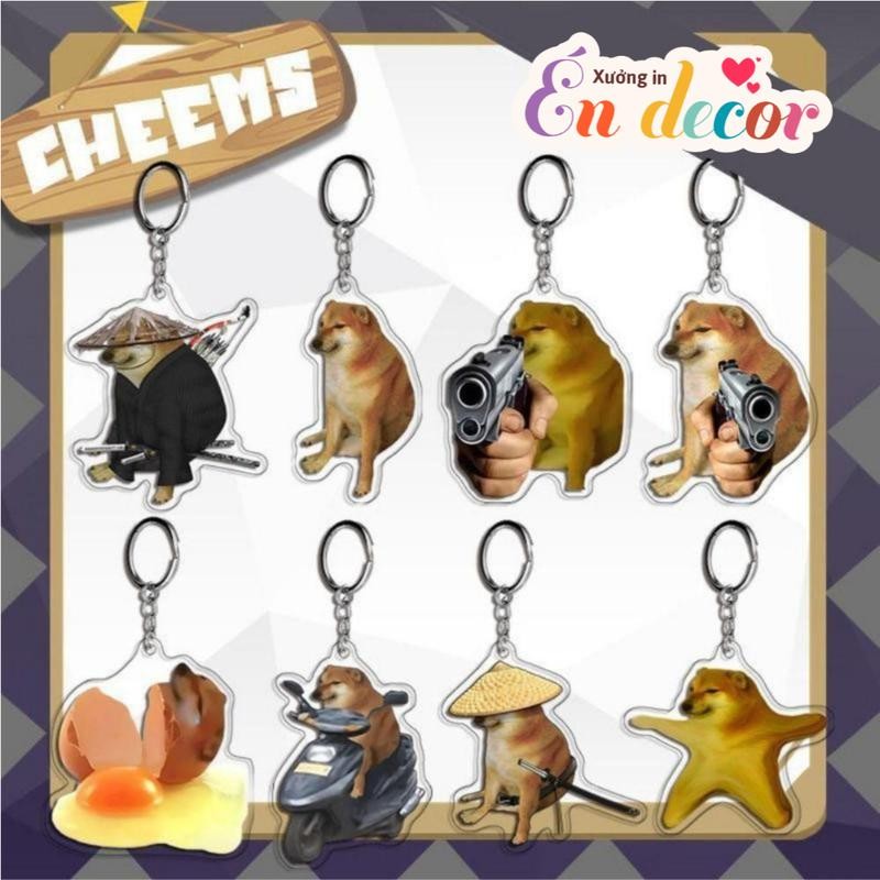 พวงกุญแจ Cheems Meme พวงกุญแจสุนัข