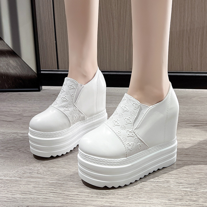 Super รองเท้าส้นสูงผู้หญิงแพลตฟอร์มรองเท้าน้ําหนักเบาสบายๆ Breathable 12 ซม.ส้นสูงรองเท้า