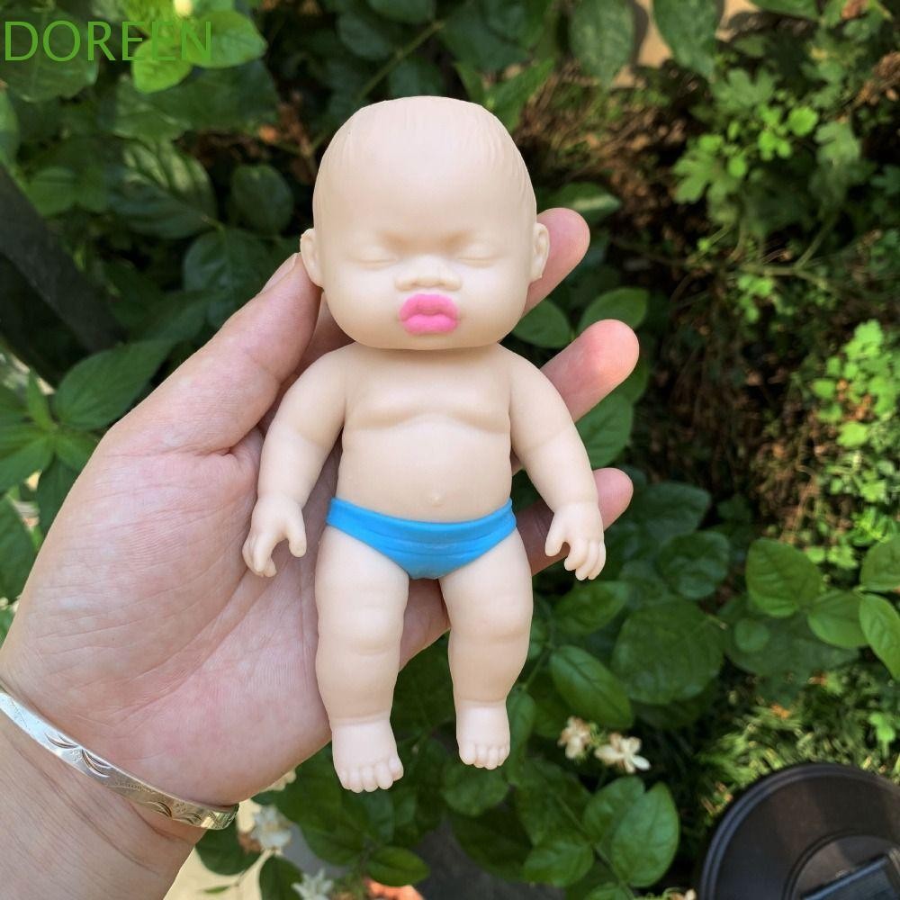 DOREEN ตุ๊กตาบีบของเล่นตุ๊กตา,นุ่มจําลองทารกปาล์มตุ๊กตา,Reborn Baby Complexion Black Bab Palm Reborn