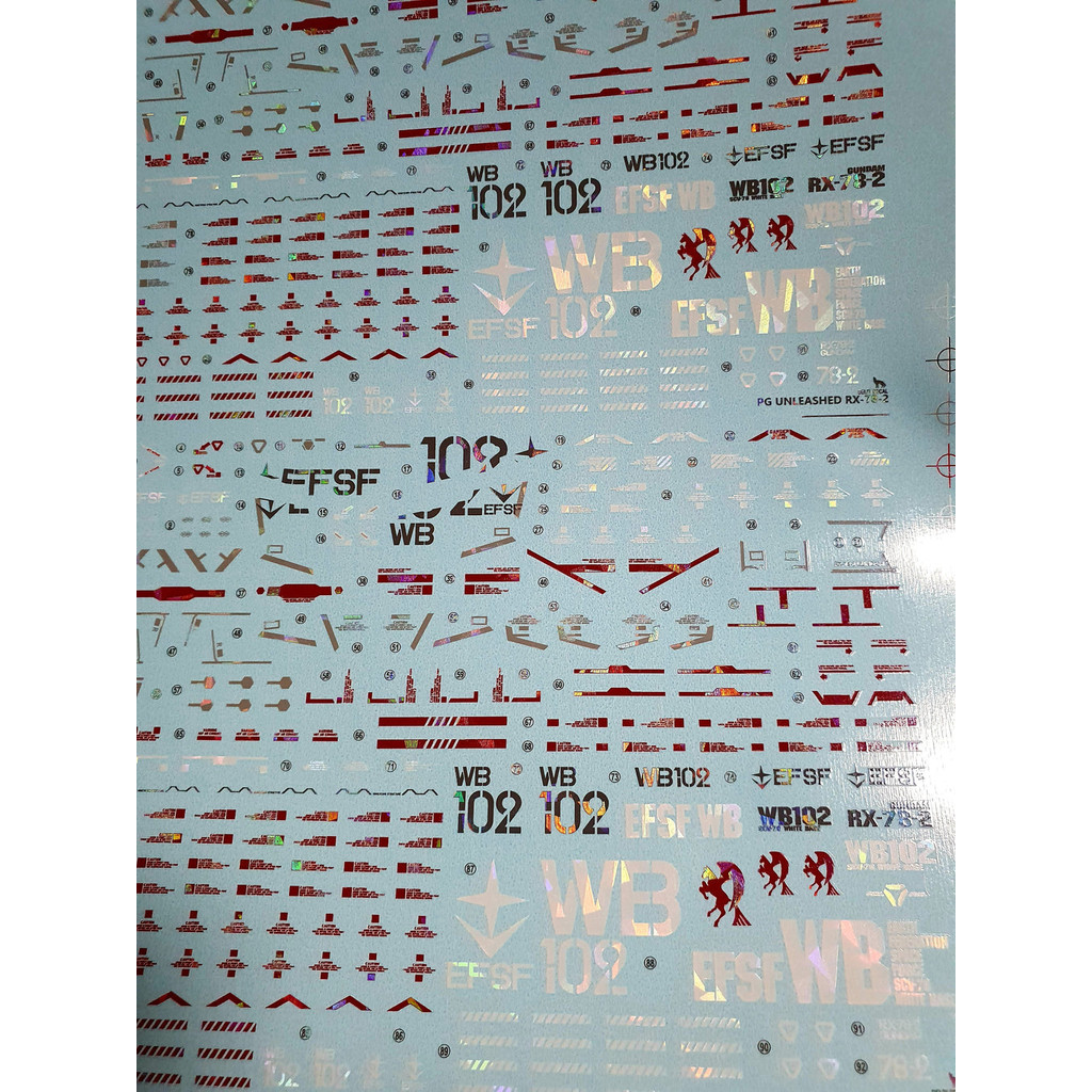 Delpi Decal (ดีคอลน้ำ) PG Unleashed RX-78-2 - รูปที่ 2