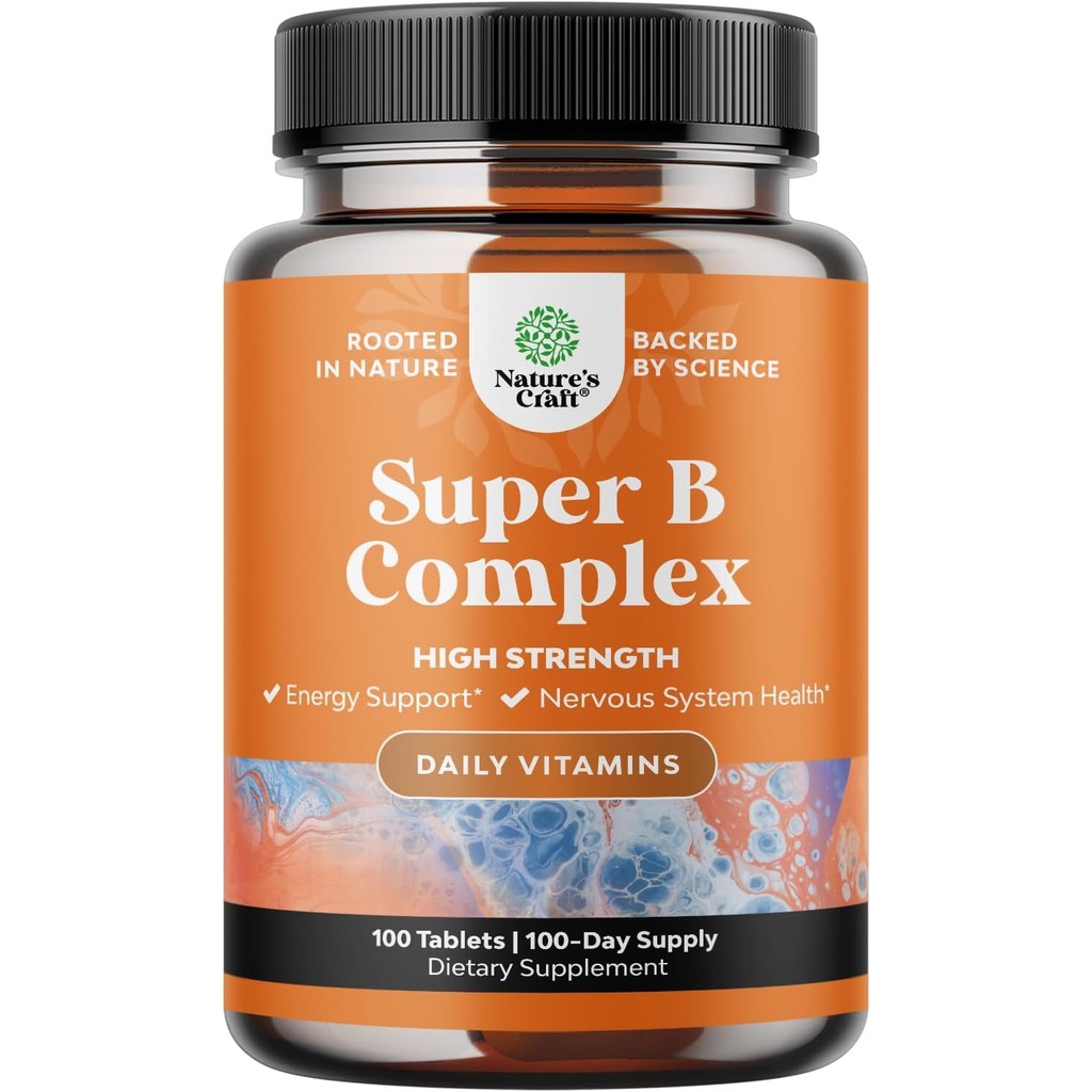 Super Vitamin B Complex for Wn & Men - B Vitamins Complex with Thiamin, Riboflavin, Niacin, 6, 12  F