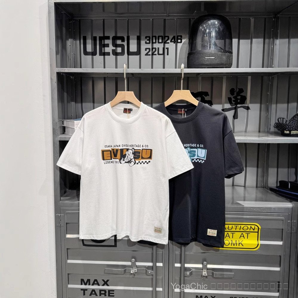 EVISU Fushen evisu 2025 ฤดูร้อนใหม่ เสื้อยืดแขนสั้นหลวมๆ Unisex สำหรับทุกคน