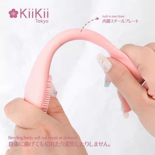 KiiKii Beauty แปรงซิลิโคนหัวคู่ ใช้สองแบบ ล้างหน้าด้วยหัวปุ่ม และเกลี่ยมาส์กด้วยหัวไม้พาย