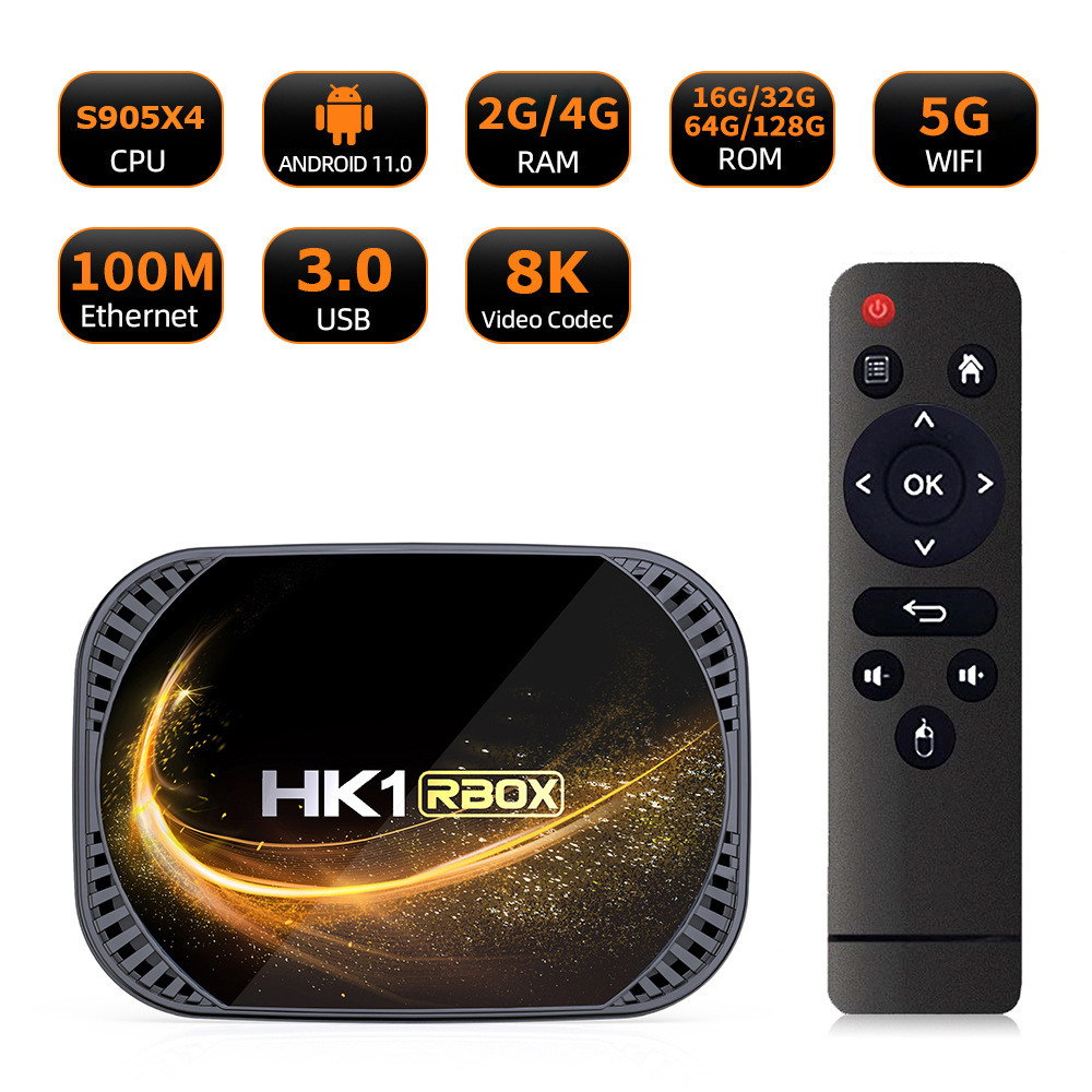 H HK1RBOX X4S S905X4 กล่องทีวี 8K HD Playback