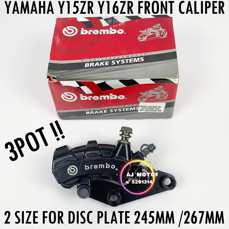 YAMAHA Y16ZR Y15ZR V1 V2 ด้านหน้า CALIPER 3POT 245 มม.267 มม.Y15 Y6 จานเบรค PAD BRAKEK DEPAN PUMP BR
