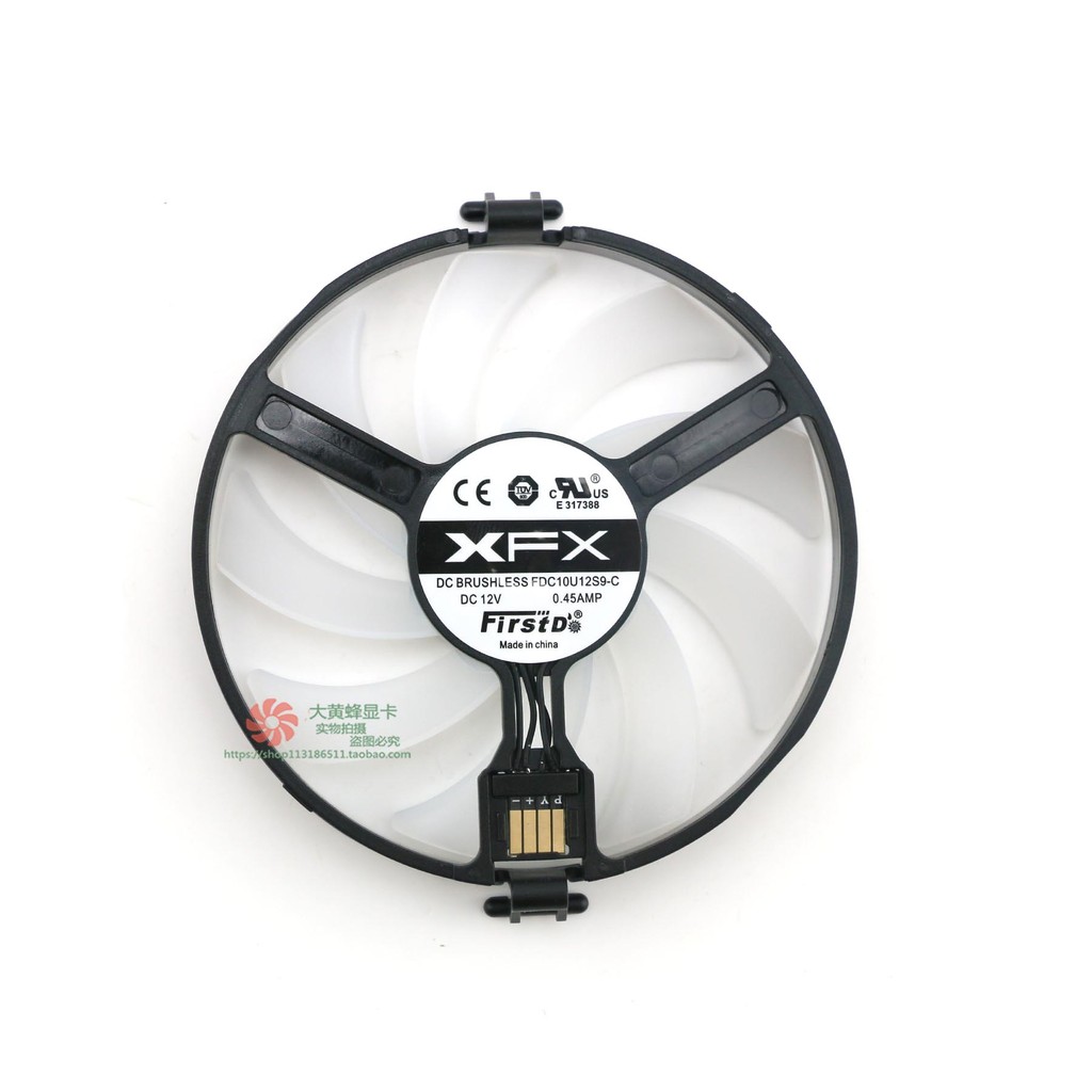 X XFX ดูข้อความ RX580 570 RX470 480 4G/8G Black Wolf Evolution พัดลมการ์ดกราฟิก FDC10U12S9-C