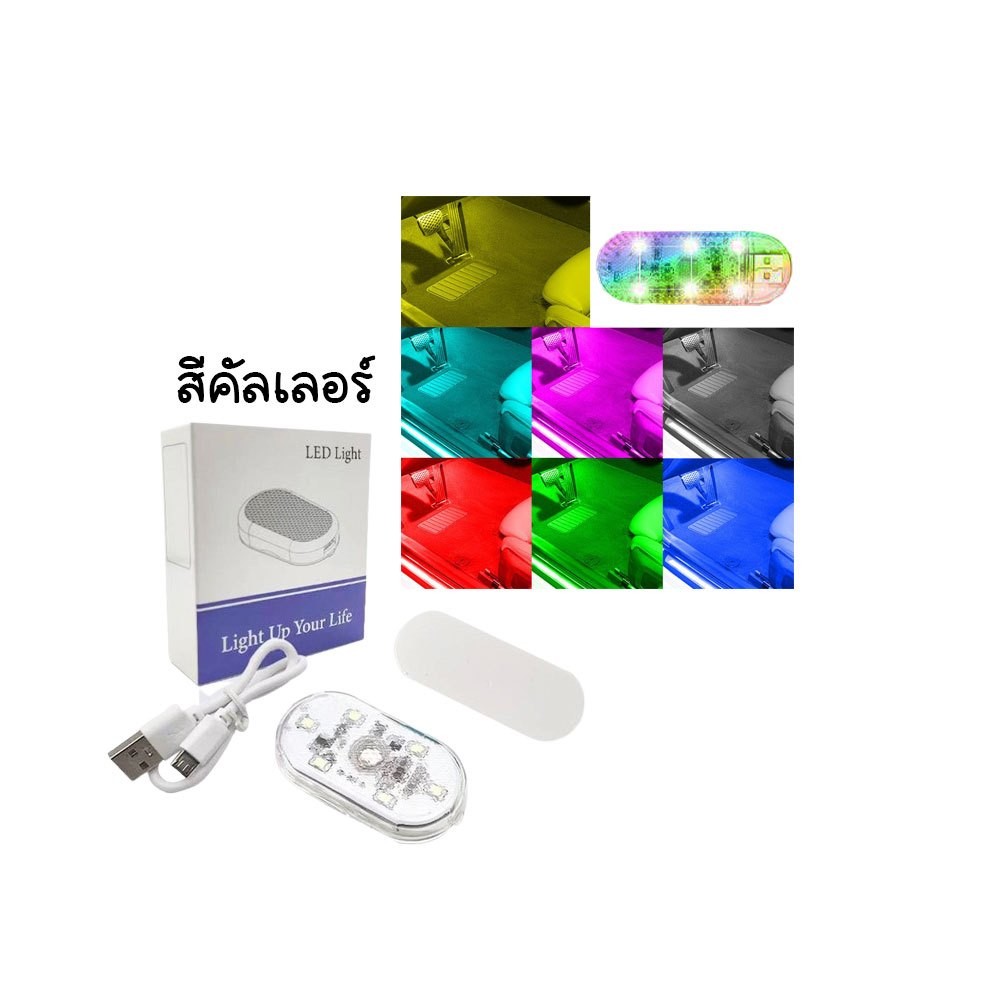 ZJ HOME ไฟ LED รถยนต์ แบบไร้สาย BEZ ไฟส่องเท้า ชาร์จ USB ความสว่างสูง ไฟ LED ติดเพดานรถยนต์ ชาร์จไฟได้ ไฟกลางคืน