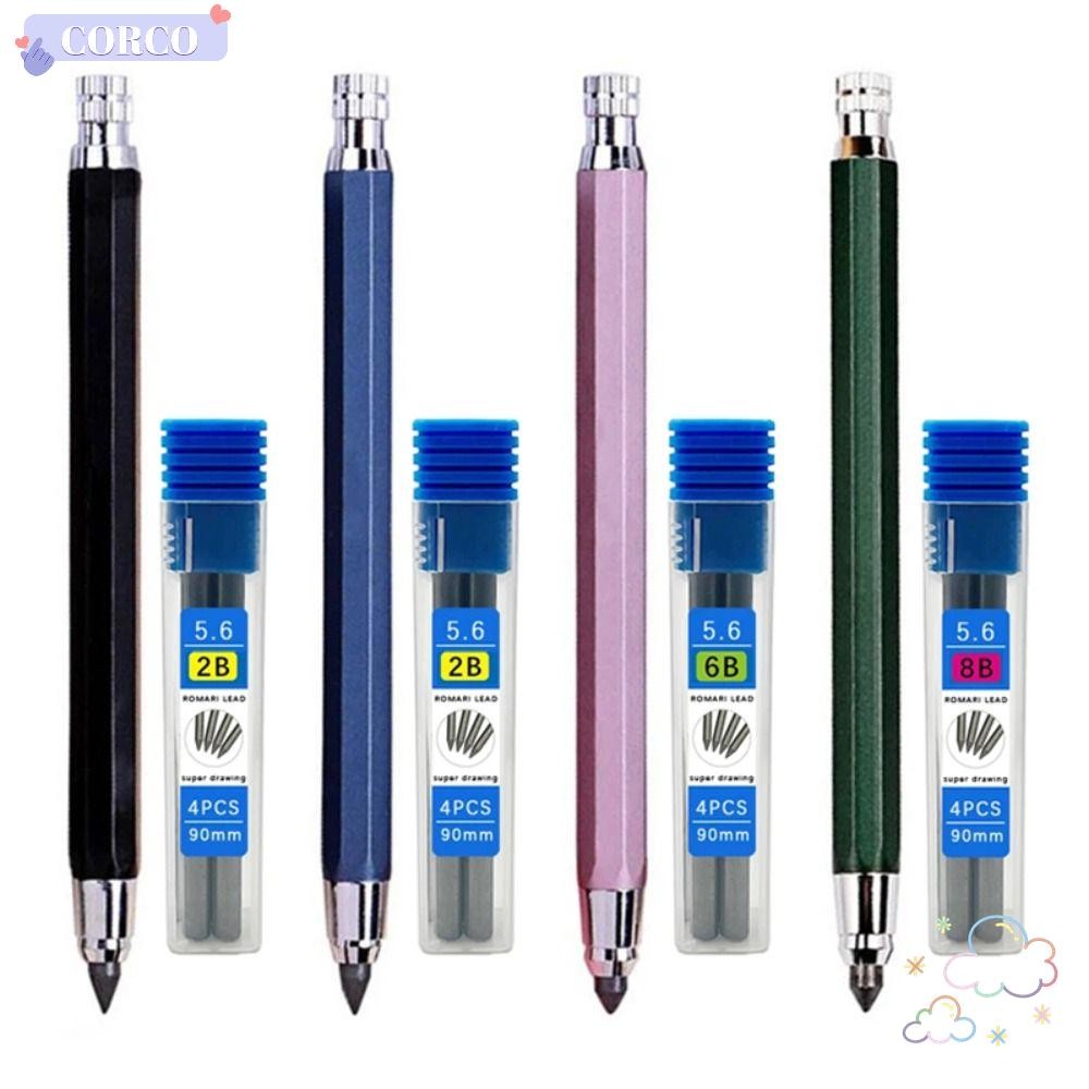 CORCO ดินสออัตโนมัติ 5.6 มม.2B/4B/6B/8B ดินสอ Refill Sketch เครื่องเขียนเขียนวาดเครื่องมือ