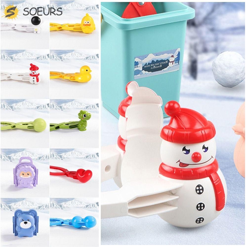 SOEURS แม่พิมพ์เครื่องทําสโนว์บอลไดโนเสาร์, Early Education Montessori Duck Snowball Clip, Winter Fi