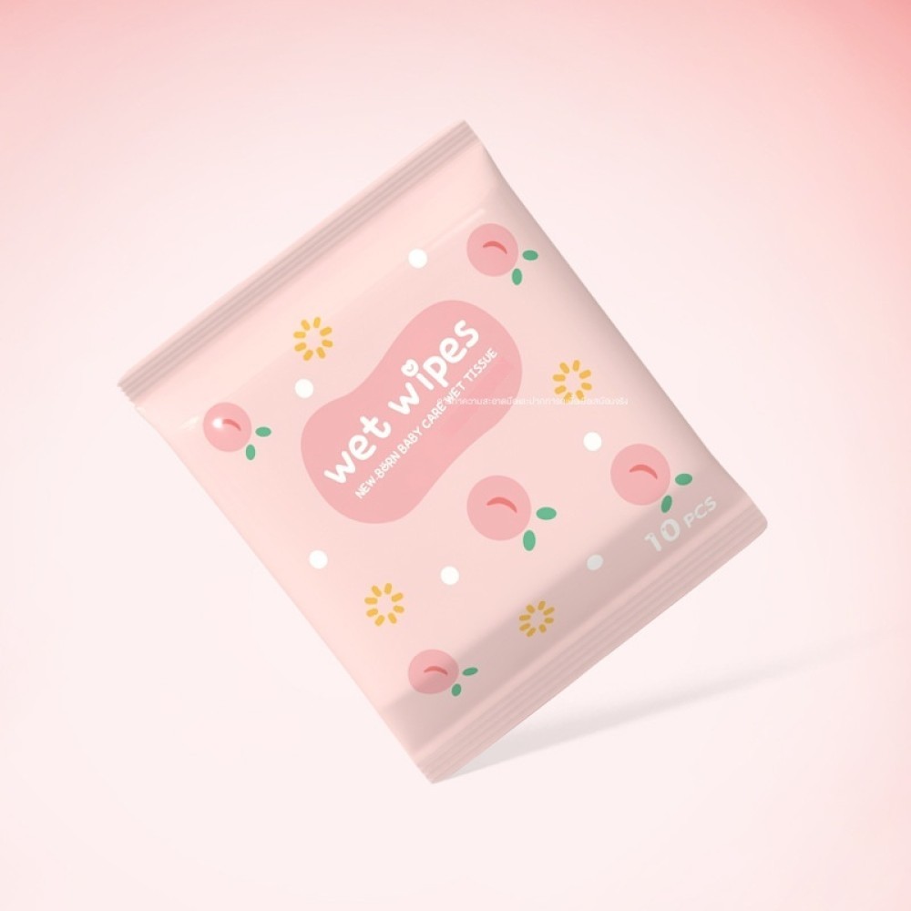 Mom Baby ทิชชู่เปียก ZLF-10-มาสคอต10ชิ้น1แพ็ค ✨alaska220.th✨