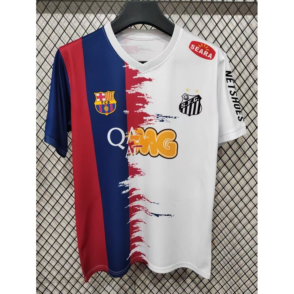 เสื้อทีม Barcelona & Santos สไตล์ Neymar ไซส์ S-4XL