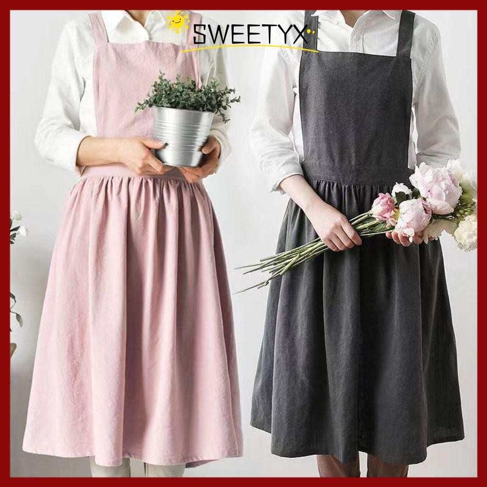 ผ้ากันเปื้อน SWEETYX Florist ผ้ากันเปื้อนผ้าลินินสไตล์นอร์ดิกสไตล์เกาหลี ชุดทํางานผ้าฝ้าย