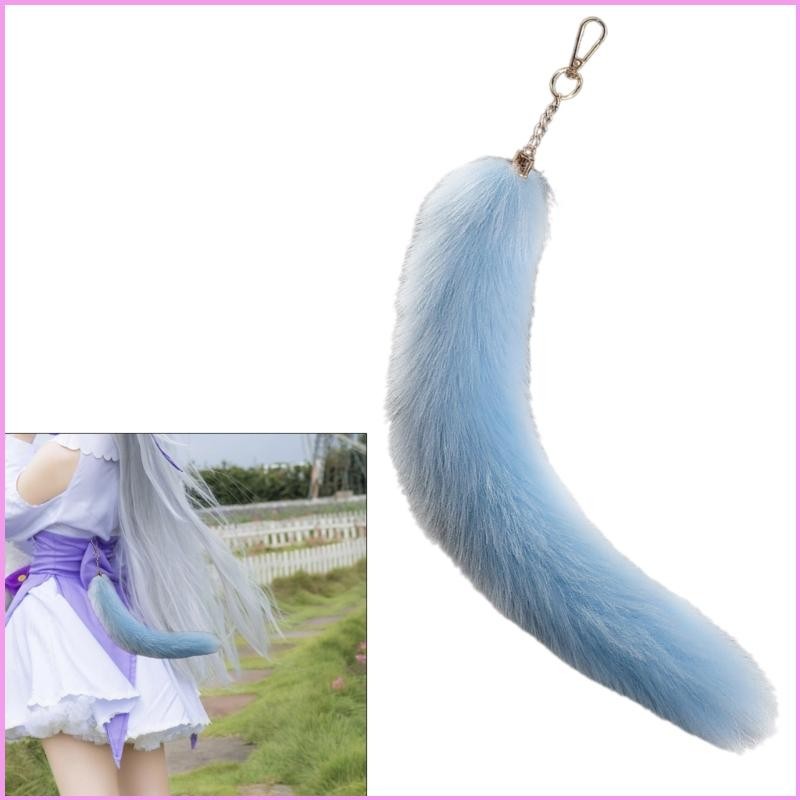 Cinn Foxes หางพวงกุญแจ Furry Wolf Tail พวงกุญแจคอสเพลย์ของเล่น Foxes เครื่องแต่งกายกระเป๋าแขวน Charm จี้กระเป๋าถือเครื่องประดับ