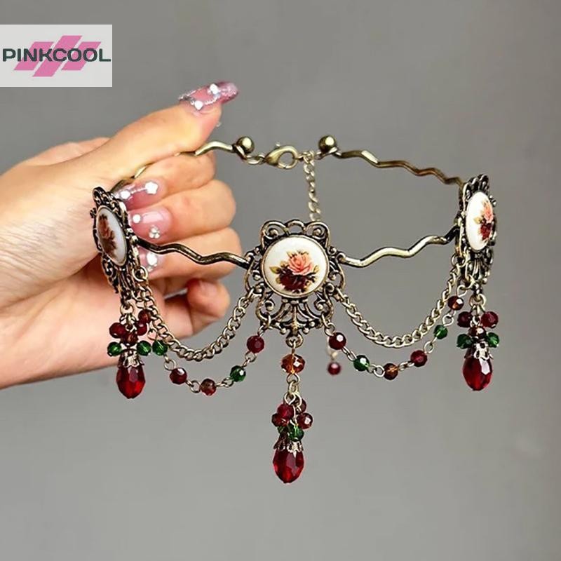 PINKCOOL Vintage Gothic Choker Rose sels สร้อยคอผู้หญิงสาวแฟชั่น Elegant อเนกประสงค์สร้อยคอเครื่องประดับอุปกรณ์เสริมของขวัญวันเกิดร้อน