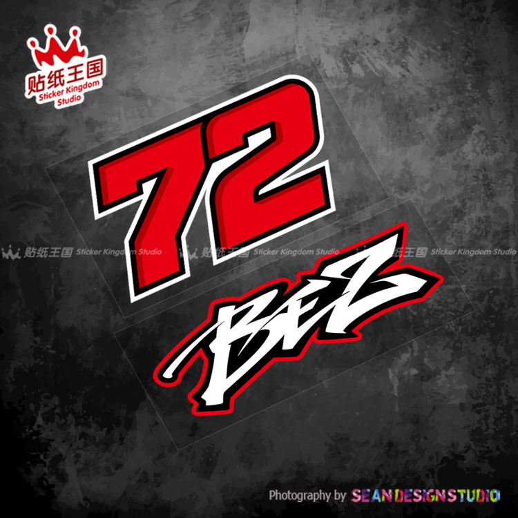 สําหรับ motoGP 72 Marco Bezzecchi หมวกกันน็อค Decals รถจักรยานยนต์ Moto จักรยานสติกเกอร์กันน้ํา 27