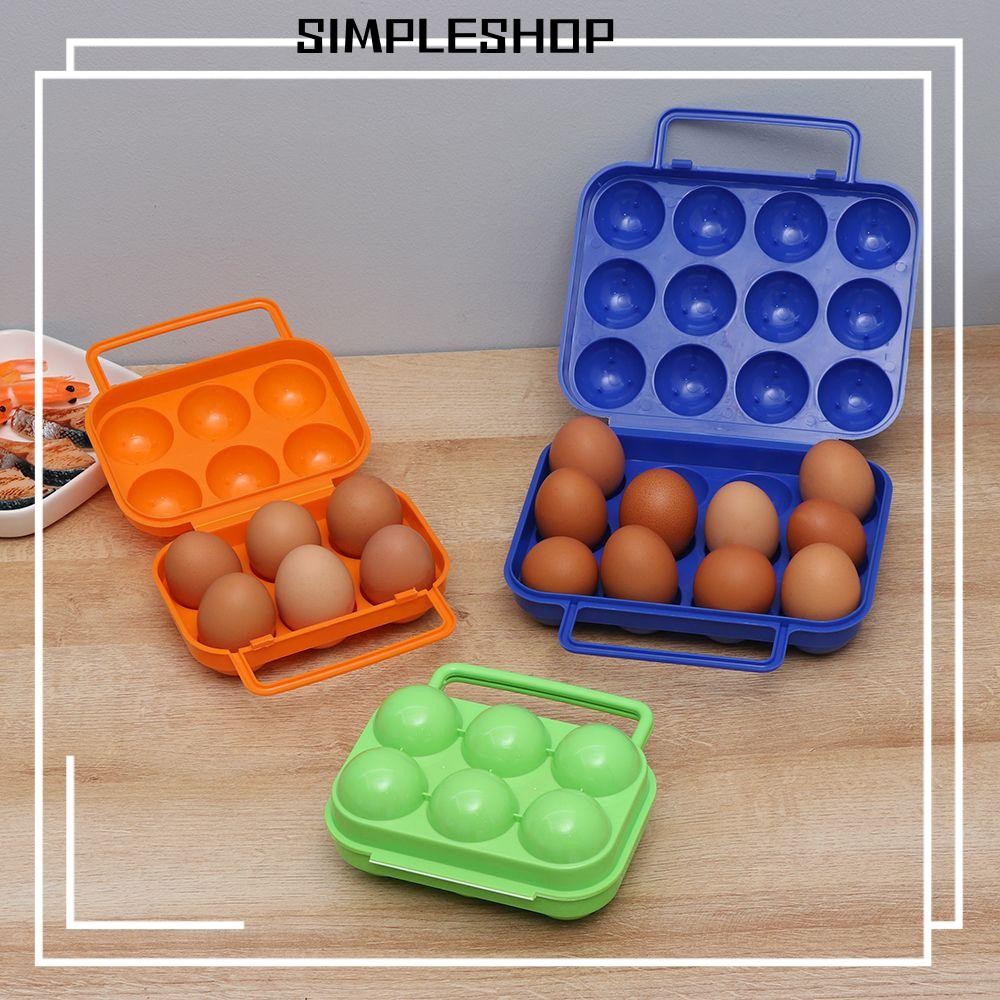 SIMPLESHOP 6/12 Grid Eggs Box Durable Organizer พลาสติก Outdoor Camping Picnic