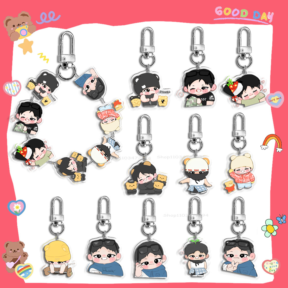 น่ารัก Chibi TAE อะคริลิค Kpop Idol Bunch พวงกุญแจ Merch อุปกรณ์เสริมกระเป๋าจี้สนุกของขวัญ Merch