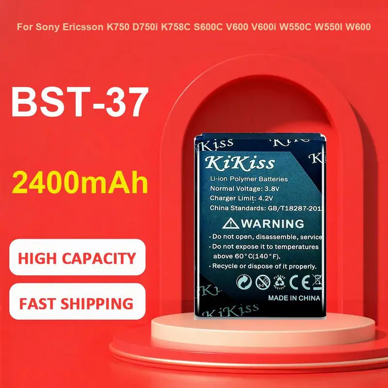 KiKiss แบตเตอรี่สําหรับ Sony Ericsson K750 D750i K758C S600C V600 V600i W550C W550I W600 W600c W700 