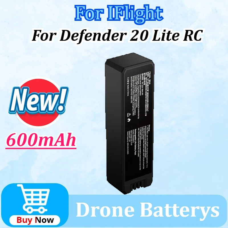 อัพเกรด Drone แบตเตอรี่ 7.4V 600mAh 4.44Wh 2S1P 95C สําหรับ IFlight Defender 20 Lite RC Quadcopter F
