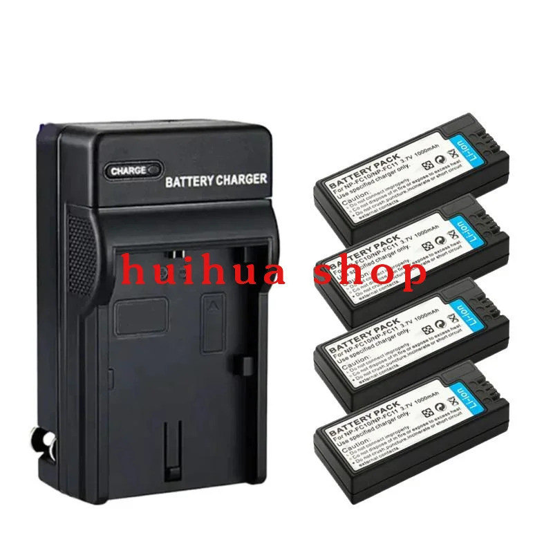 4 ชิ้น 1000mAh NP-FC11 NP-FC10 FC11 FC10 แบตเตอรี่สําหรับ Sony Cyber-shot DSC-P10 P12 P2 P3 P5 P7 P8