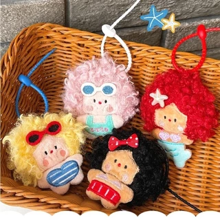 UAENAUQP กระเป๋าจี้ตุ๊กตา,รูปตุ๊กตาการ์ตูนสาวน้อยกระเป๋าเป้สะพายหลัง Charms,นุ่ม 8 ซม.ขนาดพวงกุญแจ Plushie กระเป๋าจี้ตกแต่ง