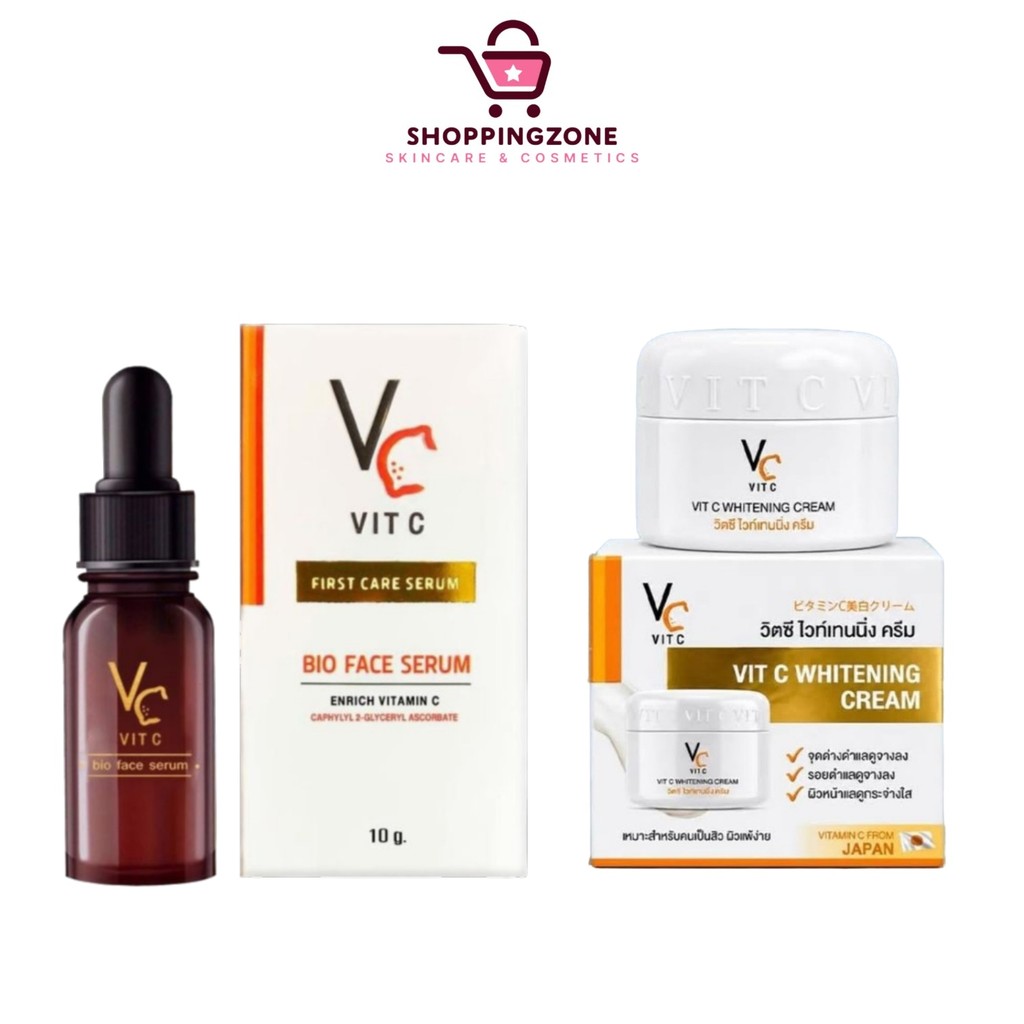 VC Vit C วิตซีน้องฉัตร [เลือกสินค้า] Bio Face Serum / Whitening Cream บำรุงผิวหน้า
