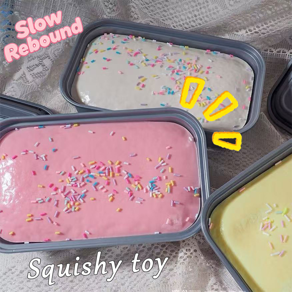 กล่องที่เพิ่มขึ้นช้าเค้ก Squishy ของเล่นบีบป้องกันความเครียดนุ่มพิเศษตกแต่งโต๊ะน่ารัก
